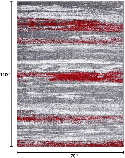 LUXE WEAVERS Modern Abstract Red 6x9 Area Rug