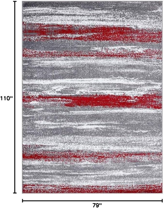 LUXE WEAVERS Modern Abstract Red 6x9 Area Rug