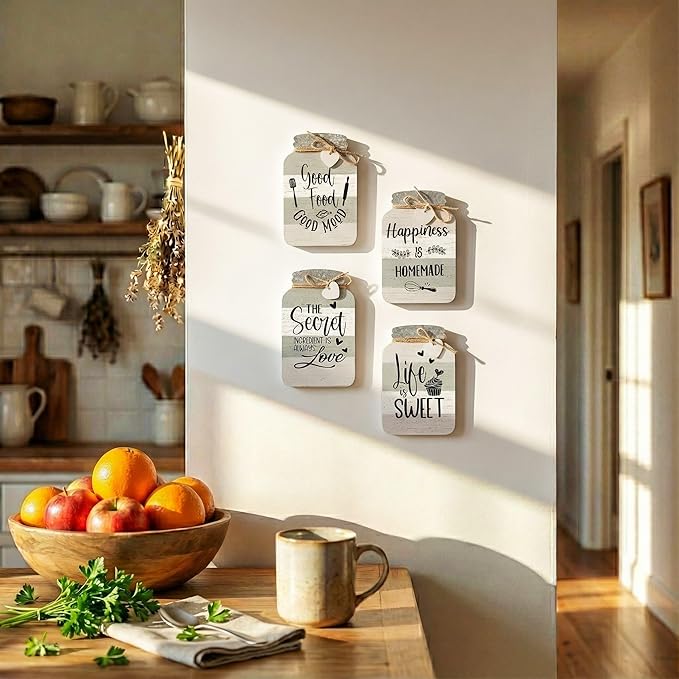 Old Shack Collection – Kitchen Wall Decor Set of 4 – Durable Kitchen Wall Art – Refined Kitchen Decor to Elevate Your Home, Crafted for Lasting Style, 8 x 5 in