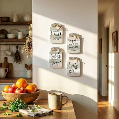 Old Shack Collection – Kitchen Wall Decor Set of 4 – Durable Kitchen Wall Art – Refined Kitchen Decor to Elevate Your Home, Crafted for Lasting Style, 8 x 5 in