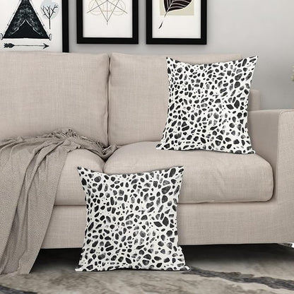Polka Dot Pillow Covers 24x24 Set of 2 Decorations Black Cream Throw Pillow Covers Boho Decor Brush Strokes Pillowcases Modern Trendy Pattern Farmhouse Soft Cozy for Sofa Bed Home Decorative