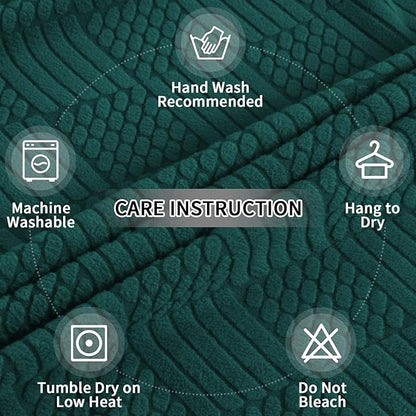 Easy-Going Waterproof Couch Cushion Covers for Couches and Sofas, Stretch Jacquard Sofa Seat Cover Replacement for Dogs, Pets & Kids, Durable Furniture Protector for Sofa Cushions, Emerrald Green