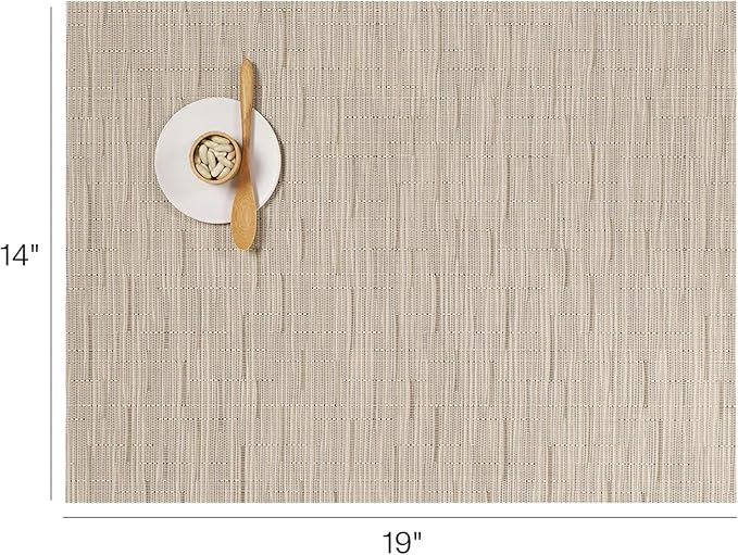 Chilewich Bamboo Placemats Set of 4 - Woven Rectangle Placemats - Reusable, Stain-Resistant, Indoor/Outdoor Tabletop Protection - 18.5" x 13.5" - Oat