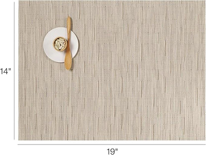 Chilewich Bamboo Placemats Set of 4 - Woven Rectangle Placemats - Reusable, Stain-Resistant, Indoor/Outdoor Tabletop Protection - 18.5" x 13.5" - Oat