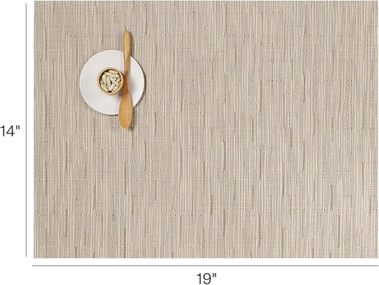 Chilewich Bamboo Placemats Set of 4 - Woven Rectangle Placemats - Reusable, Stain-Resistant, Indoor/Outdoor Tabletop Protection - 18.5" x 13.5" - Oat