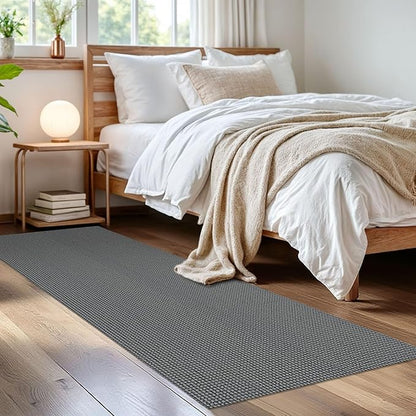 IOHOUZE Washable Runner Rug 2x6 Non Slip Runners for Hallways Entryway Runner Indoor, Kitchen Rugs Woven Cotton Floor Carpet for Kitchen Hall Entrance Bedroom, Dark Grey