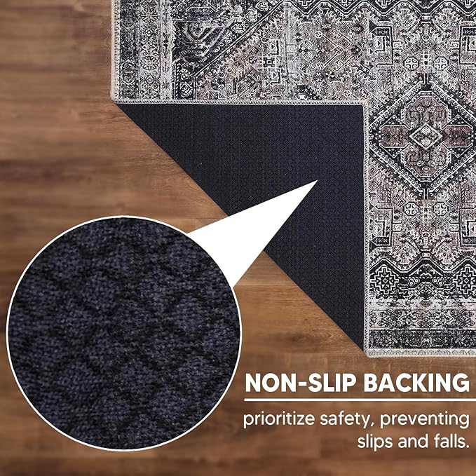 Keen Home Design 2x3 Rug - Machine Washable Entry Rug with Non-Slip Backing, Ideal for Enteryway, Kitchen, Bathroom, Laundry Room - Vintage, Easy Clean, Durable, Low Pile Rug - (2' x 3')