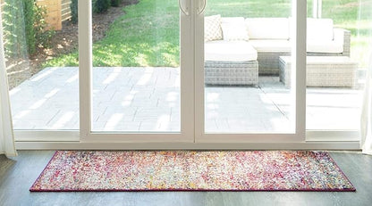 Rugs.com Arlington Collection Rug – 12 Ft Runner Multi Medium-Pile Rug Perfect for Hallways, Entryways