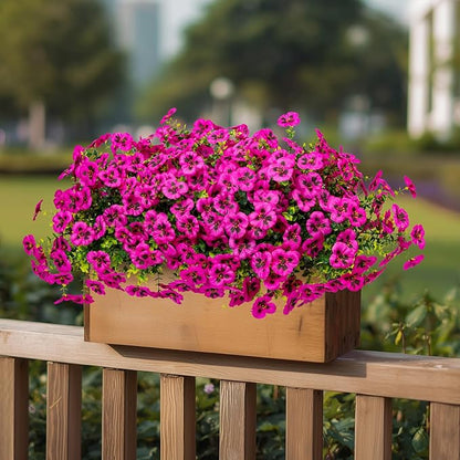 Artificial Flowers, 24 Bundles, Decorative Bouquets for Home, Wedding, Garden, Office Decor (Fuchsia)