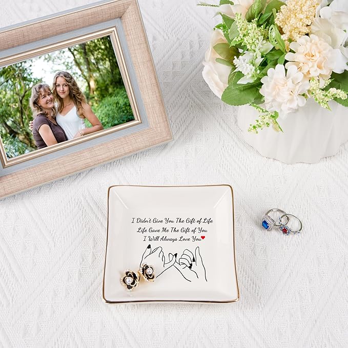 Daughter in Law Gifts Stepdaughter Bonus Daughter Gifts Trinket Dish, Birthday Christmas for Daughter in Law Bonus Daughter Stepdaughter - Life Gave Me The Gift of You