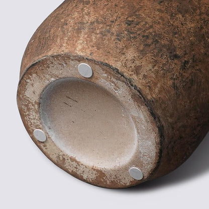 Rustic Terracotta Vase, Farmhouse Ceramic Vase, Decorative Clay Vintage Vases for Home Decor, Living Room,Table, Shelf Decor, 9 inch, Brown