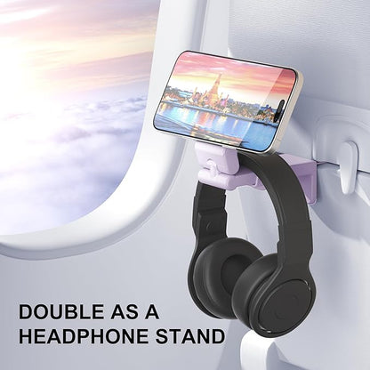 Perilogics Airplane Phone Holder for MagSafe. Universal Phone Mount for Long Flight Airplane Travel Essentials, Cruise Must Haves. Ideal Travel Accessory for Vacation and Content Creators (Lavender)