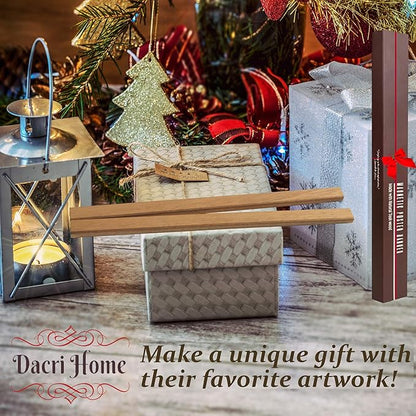 DACRI HOME Magnetic Poster Hanger Frame, Sturdy Magnetic Poster Frame with Teak Wood, Strong Magnets for Hanging Prints, Maps, Pictures, Scroll Wall Art, 22x34 22x28 (22 Inch, Teak)
