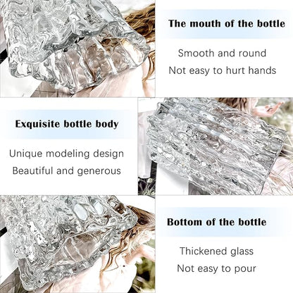 Aoderun Glass Vase Crystal Vase Heavy Duty Large Flower Vase for Dining Table Kitchen Office Home Shelf Wedding Living Room Centerpieces(Clear)