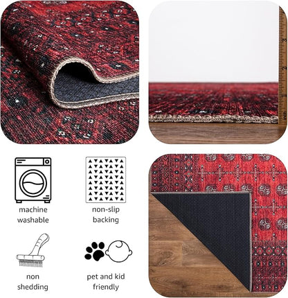 Keen Home Design 2x3 Rug - Machine Washable Entry Rug with Non-Slip Backing, Ideal for Enteryway, Kitchen, Bathroom, Laundry Room - Vintage, Easy Clean, Durable, Low Pile Rug - (2' x 3')