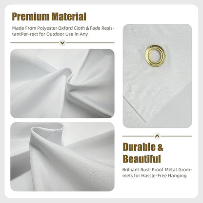 2 Pcs Blank DIY Banners Polyester Oxford Cloth White Banner with Hanging Rope for Wall Signs Writing DIY Painting Indoor Outdoor Office Camping Yard Birthday Party Decorations Supplies 1.6x1ft-BECKTEN