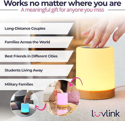 LuvLink Friendship Lamp v2.0 - Long Distance WiFi Touch Lamps for Couples, Friends & Family | Stay Connected from Anywhere – Easy App Setup – No Subscription (Set of Three)