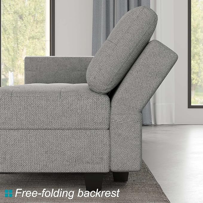 Belffin Modular Sectional Sofa L Shaped Sofa Couch with Storage Seats Convertible Sectional Couch Modular Sofa with Reversible Chaise Fabric Light Grey