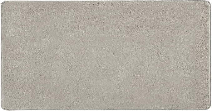 PURE ERA Carpet Stair Tread Landing Mat Area Rug Ultra Plush Shag Soft Non Slip Skid Resistant Tape Free Indoor Doormat Washable Reusable Cream Gray 2' X 6'