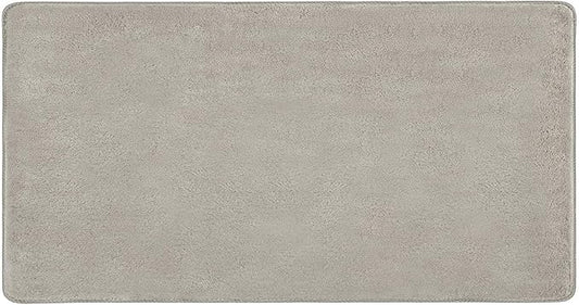 PURE ERA Carpet Stair Tread Landing Mat Area Rug Ultra Plush Shag Soft Non Slip Skid Resistant Tape Free Indoor Doormat Washable Reusable Cream Gray 2' X 6'
