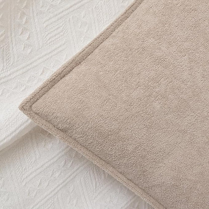 Kevin Textile Waterproof Decorative Pillow Covers Khaki 18x18 Inch Pack of 2 Soft Boucle Textured Throw Pillowcases Elegant Accent Pillows for Couch Sofa Chair Bed Home Decor Indoor Outdoor