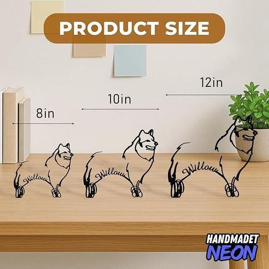 Personalized Samoyed Dog Minimalist Sculpture, Custom Pet Name Metal Desk Decor, Decorative Aesthetic Table Sign Gifts For Dogs Lovers, Kids Room, Home Office Decorations