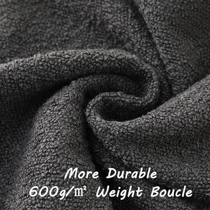FUTEI Pack of 2 Dark Grey Decorative Throw Pillow Covers 20x20 Inch Soft Cozy Solid Boucle Textured Cushion Case,Modern Home Decor for Couch Bed Living Room