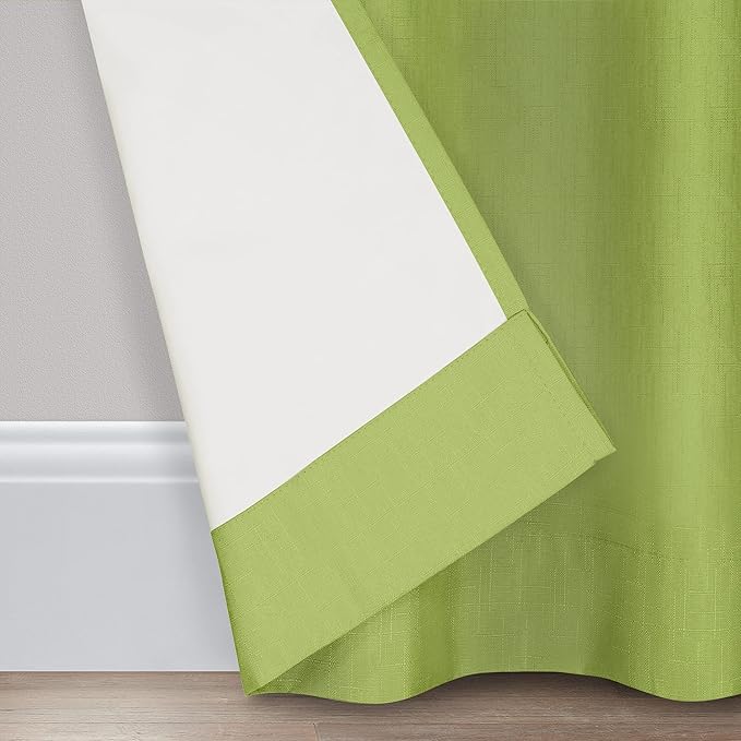 ECLIPSE Kendall Modern Blackout Thermal Rod Pocket Window Curtain for Bedroom or Living Room (1 Panel), 42" x 95", Lime