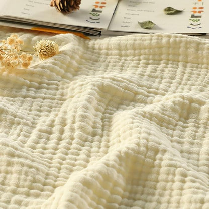 100% Cotton Muslin Blanket Queen Size 90" x 90" for Bed Couch Summer Gauze Blanket for Adults Lightweight and Breathable Apricot