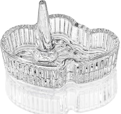 H&D HYALINE & DORA Crystal Heart Ring Holder Engagement Wedding Ring Holder For Jewelry, Christmas Birthday Gifts for Women,Her,Best Friend