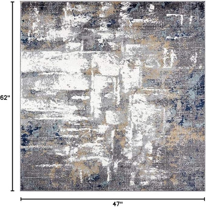 LUXE WEAVERS Rug Hampstead Abstract Area Rug - Medium Pile, Modern Area Rug, Gray / 4 x 5