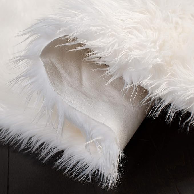 SAFAVIEH Faux Sheep Skin Collection Runner Rug - 2'6" x 12', Ivory, Silken Glam Design, Non-Shedding & Easy Care, 2.35-inch Thick Ideal for High Traffic Areas in Living Room, Bedroom (FSS115A)