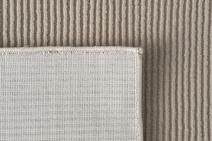 Revival Rugs Stripe 6'7"x9' Washable Area Rug for Living Room Bedroom - 100% Recycled Oeko-TEX Certified, Medium Pile, Taupe