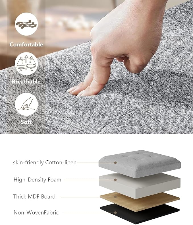 Folding Storage Ottoman Bench, Multi-Functional Ottoman Foot Rest, End of Bed Bench, Storage Chest for Living Room, Bedroom, Hallway, Entryway, Holds Up to 600 lbs (Dark Gray, 30 Inches)