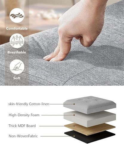 Folding Storage Ottoman Bench, Multi-Functional Ottoman Foot Rest, End of Bed Bench, Storage Chest for Living Room, Bedroom, Hallway, Entryway, Holds Up to 600 lbs (Dark Gray, 30 Inches)
