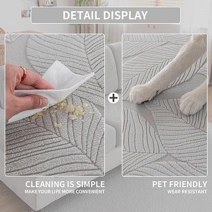 Couch Covers for Sectional Sofa, Washable Stretch Soft Sofa Cushion Covers L Shape Sofa Slipcovers Anti Slip Furniture Decor Protector for Pets (1PC Chair Cushion Cover,Light Gray)