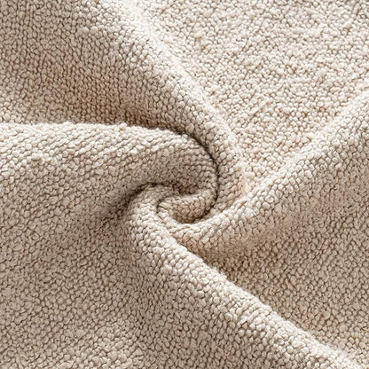 MIULEE Textured Boucle Throw Pillow Cover Neutral Accent Solid Lumbar Pillow Case Decorative Soft Pack of 1 Couch Cushion Chair Sofa Bedroom Livingroom Home Decor,36x14 Inch