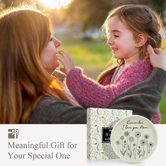 JoycuFF Mom Gifts from Daughter Son, Birthday Christmas Mothers Day Gifts for Mother, Best Mom Trinket Dish Jewelry Tray Ring