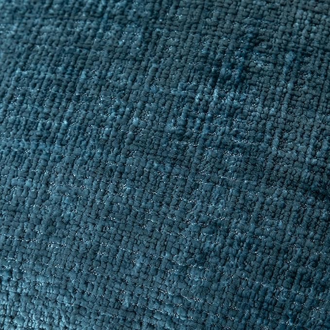 Yaertun Pack of 2 Chenille Textured Decorative Throw Pillow Covers Accent Solid Cushion Cover Soft Cozy Pillow Case with Velvet Back for Couch Sofa Bed Living Room 26x26 Inch Blue