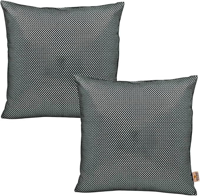 Star Sparkling Suede Leather Pillow Cover, Square Soft Silver Metallic Throw Pillow Covers, Pillow Cases for Home Décor, Sofa, Couch Chair, Car (16x16 Inches, Sparkling Black Pack of 2)