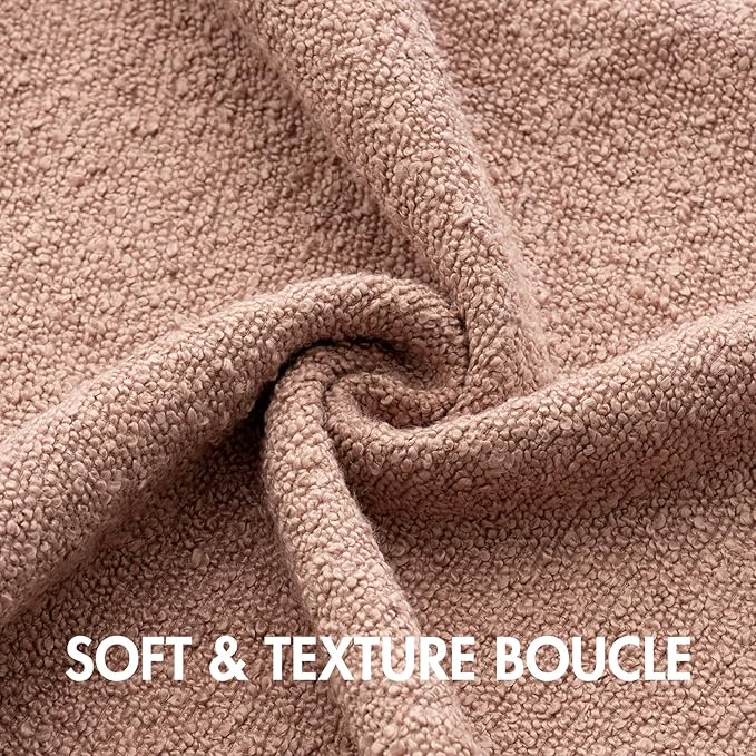 MIULEE 18x18 Inch Decorative Pillow Covers for Couch Bed Set of 2 Textured Boucle Neutral Spring Throw Pillows Valentine Blush Pink Accent Solid Cushion Pillowcases Sofa Livingroom Home Decor