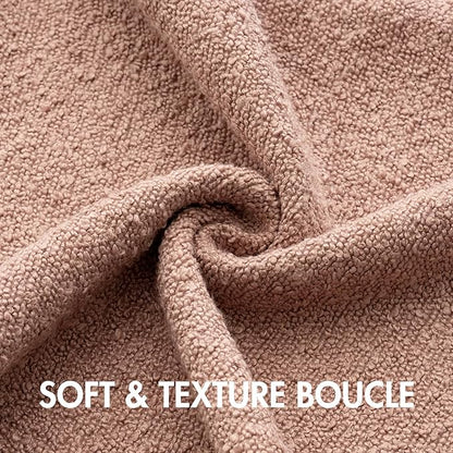 MIULEE 18x18 Inch Decorative Pillow Covers for Couch Bed Set of 2 Textured Boucle Neutral Spring Throw Pillows Valentine Blush Pink Accent Solid Cushion Pillowcases Sofa Livingroom Home Decor