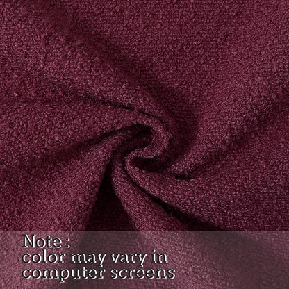 Jeneoo Burgundy Red Decorative Square Thick Throw Pillow Covers Fine Textured Boucle Couch Cushion Cases for Home Livingroom Sofa Decor, Set of 2, 20 x 20 Inch
