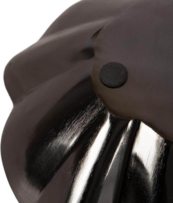 Kate and Laurel Flutte Scalloped Decorative Metal Serving Bowl, 10 x 10 x 3, Black Nickel, Modern Wavy Fruit Bowl for Kitchen Counter or Use as Tabletop Storage for an Entryway Table