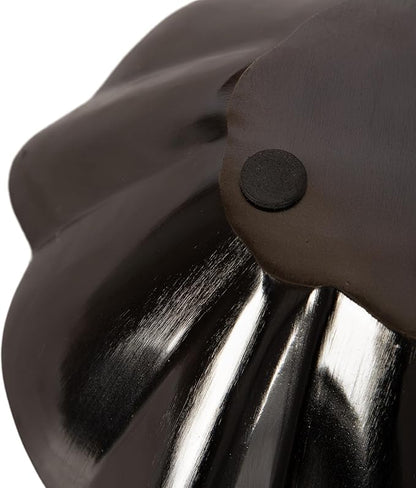 Kate and Laurel Flutte Scalloped Decorative Metal Serving Bowl, 10 x 10 x 3, Black Nickel, Modern Wavy Fruit Bowl for Kitchen Counter or Use as Tabletop Storage for an Entryway Table