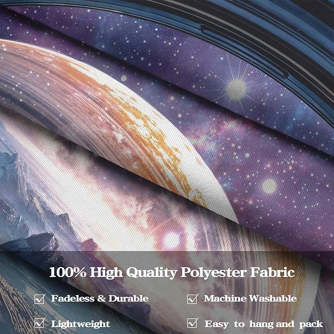 Lifeel Galaxy Tapestry, Planet Space Science Fiction Aesthetic Window Tapestries Decor for Game Room and Bedroom Living Room, 60x80 inches