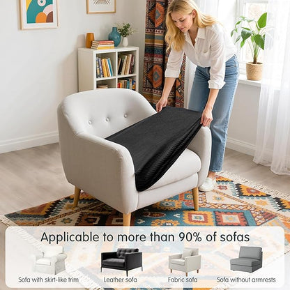 Hokway Couch Cushion Covers Stretch Cushion Covers Sofa Seat Cushion Slipcover Cushion Protector(Black, Small)