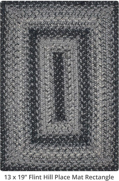 Homespice Flint Hill Dining Placemats, Warm Primitive Decor, Set of 6, Grey - 13x19 Rectangle Table Mats - Vibrant Colors, Durable, Easy to Clean and Protects Furniture