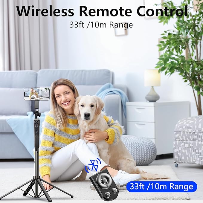 Auto Face Tracking Selfie Stick Tripod for iPhone with Light 70.9" Phone Camera Tripod Stand 360 Rotation Follows Your Movement with Remote for Content Creator Vlog Live Stream Video Record