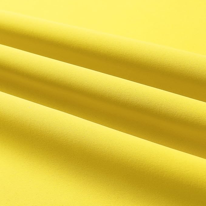 DUALIFE Yellow Blackout Solid Curtains - Room Darkening Grommet Drapes Bright Yellow Color Small Window Curtains for Kids Room, 2 Panels Sets (38 x 45 Inches Long, Illuminating Yellow